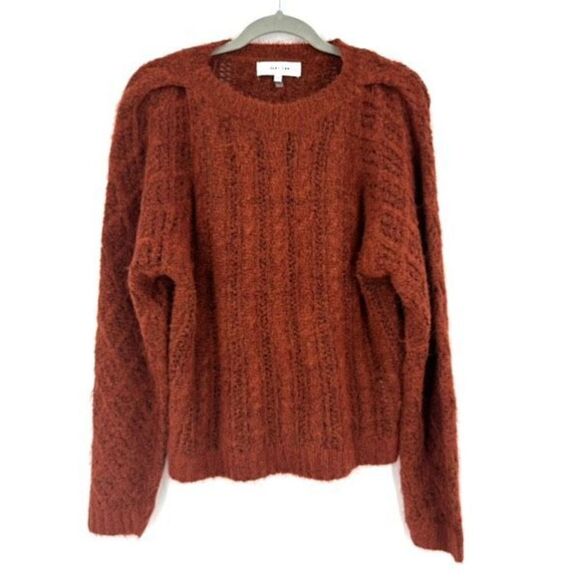 John+Jenn Women's Knit Crew Neck Long Sleeve Pullover Sweater Burst Orange Small - Picture 8 of 11
